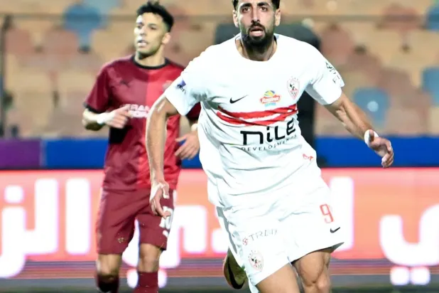 عدي الدباغ لاعب الزمالك محتفلاً بالهدف (موقع النادي)