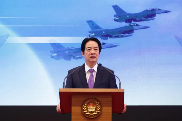Taiwanese President delivers his speech inside the Presidential Office Building in Taipei, Taiwan, 20 May 2026. EPA/RITCHIE B. TONGO