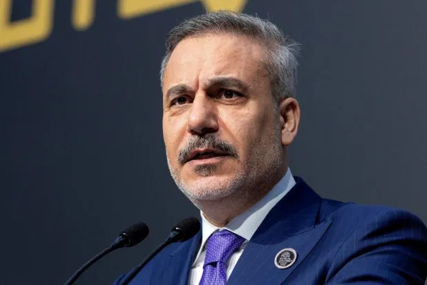 Türkiye’s Foreign Minister Hakan Fidan speaks to the reporters at Antalya Diplomacy Forum in Antalya, Türkiye, April 19, 2026. (Reuters) 