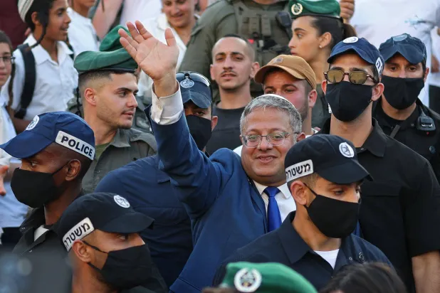 وزير الأمن القومي الإسرائيلي إيتمار بن غفير خلال فعالية في القدس 14 مايو 2026 (أ.ف.ب)