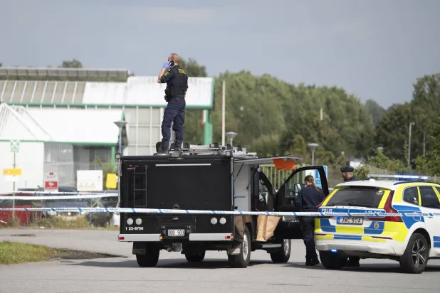Swedish police are on the scene after a shooting during Friday prayers outside a mosque in Orebro, Sweden - File photo/EPA