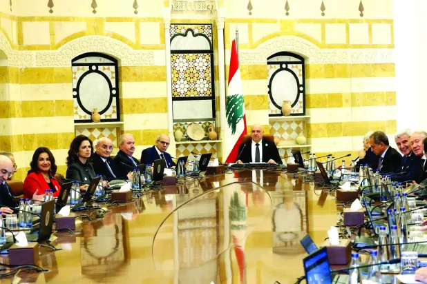 الحكومة اللبنانية مجتمعة برئاسة رئيس الجمهورية جوزيف عون (الرئاسة اللبنانية)