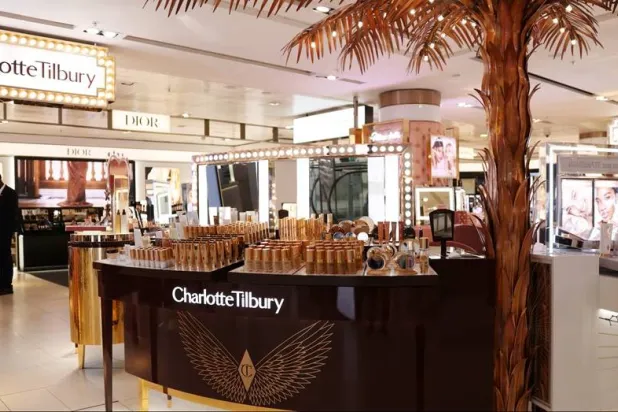 A Charlotte Tilbury beauty counter is seen at the John Lewis retail store on Oxford Street in London, Britain, October 24, 2024. (Reuters) 