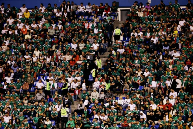 Soccer Football - International Friendly - Mexico v Ghana - Estadio Cuauhtemoc, Puebla, Mexico - May 22, 2026 Mexico fans in the stands during the match REUTERS/Henry Romero