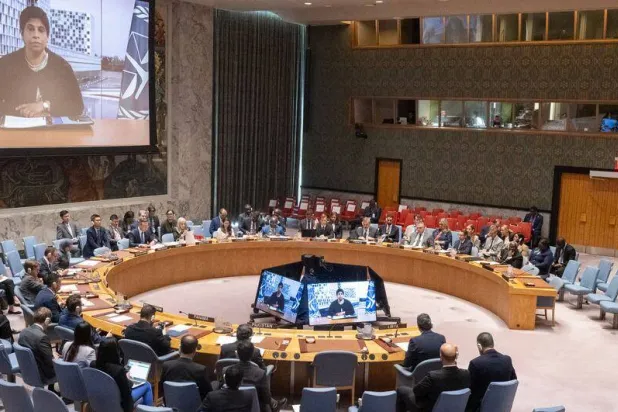 نائبة المدعي العام للمحكمة الجنائية خلال الحديث عن ليبيا أمام مجلس الأمن أخيراً (الأمم المتحدة)