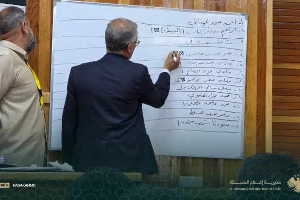 فرز الأصوات في دائرة الحسكة الانتخابية بمبنى المحافظة (مديرية إعلام الحسكة)