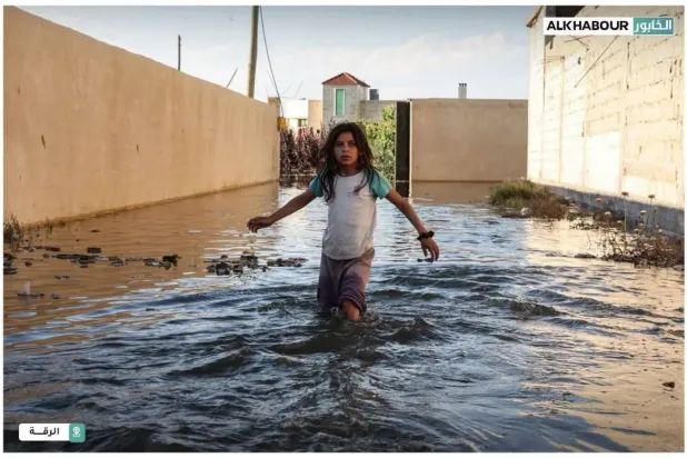 Rakka'da nehir taşkını (Fotoğraf "Al-Habur web sitesi")