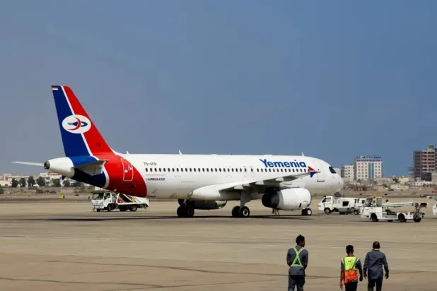 A view of Aden International Airport earlier this year (Reuters)