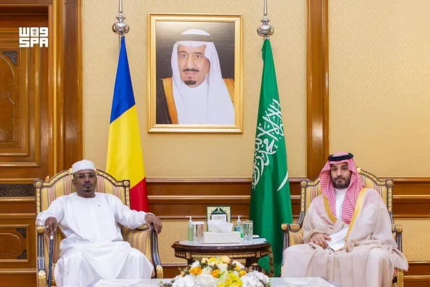 ولي العهد السعودي الأمير محمد بن سلمان يلتقي الرئيس التشادي محمد إدريس ديبي إتنو في قصر مِنى (واس)