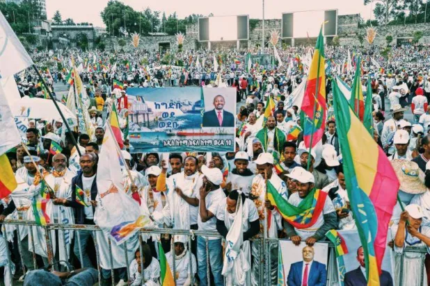 جانب من الحملات الانتخابية لحزب «الازدهار» الحاكم (وكالة الأنباء الإثيوبية)