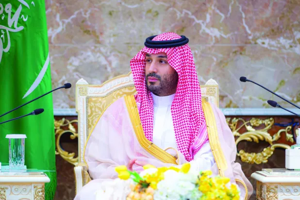 
 ولي العهد السعودي خلال حفل الاستقبال السنوي في قصر منى (واس)
