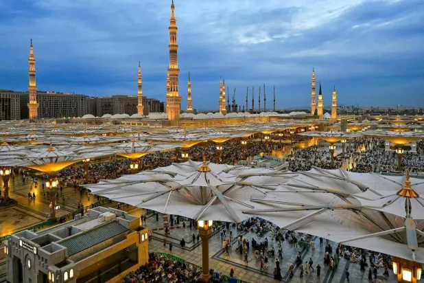 Pilgrims are seen at the Prophet’s Mosque after they completed the Hajj. (SPA)