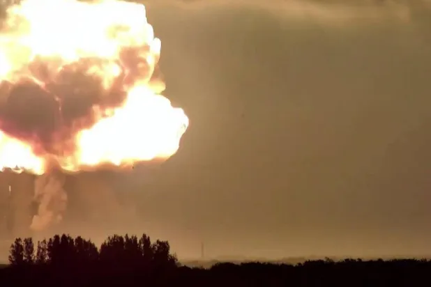 Video of the Blue Origin New Glenn rocket explosion showed the spacecraft combusting into a massive fireball. JohnCn (@JConcilus) on X / UGC/AFP
