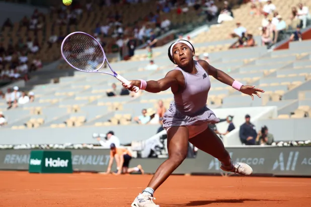 Coco Gauff of the United States during her Women's 3rd round match against Anastasia Potapova of Austria at the French Open Grand Slam tennis tournament at Roland Garros in Paris, France, 30 May 2026.  EPA/CHRISTOPHE PETIT TESSON