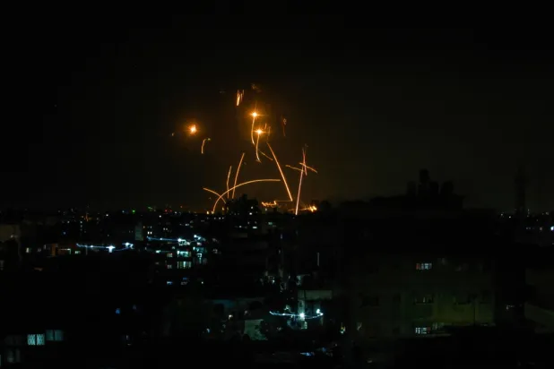 Israel's Iron Dome defense system intercepts rockets over its airspace, Nov. 5, 2023. (Getty Images) 