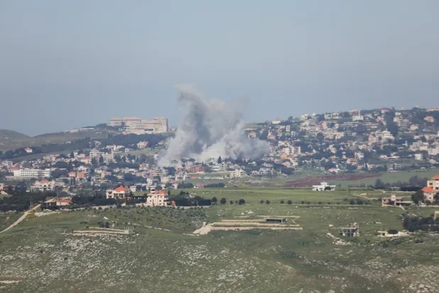  Smoke rises after Israeli strikes, as seen from Marjeyoun, Lebanon, May 2, 2026. (Reuters)