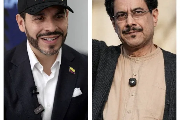 صورة مركبة للمرشحين لانتخابات الرئاسة الكولومبية اليساري إيفان سيبيدا (يمين) واليميني أبيلاردو دي لا إسبرييّا (رويترز)