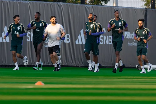جانب من الحصة التدريبية الأولى للأخضر في أوستن (المنتخب السعودي) 