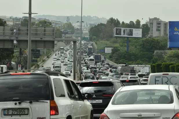 Vehicles drive on the highway as people leave Beirut's southern suburbs after Israel ordered strikes on Dahiyeh, in Beirut, Lebanon, 01 June 2026. EPA/WAEL HAMZEH