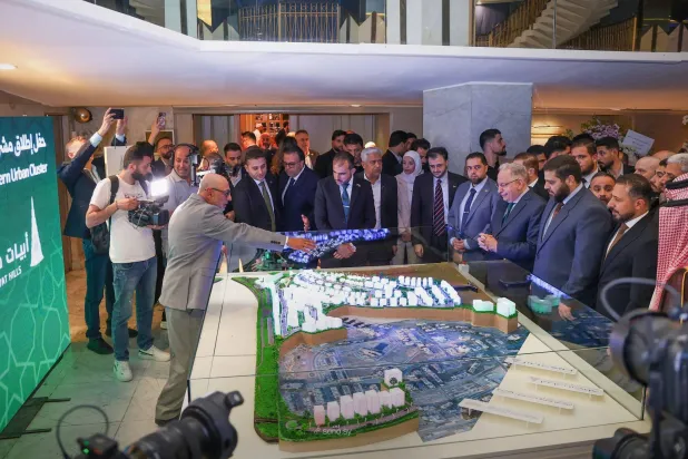 جانب من إطلاق شركة «أبيات» للاستثمار والتطوير العقاري السعودية مشروعين في سوريا (إكس)