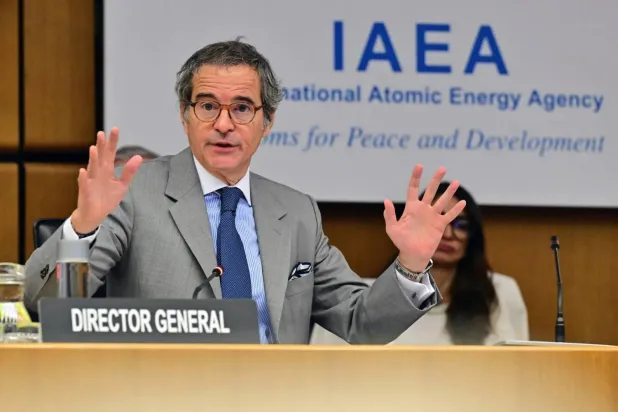 IAEA Director General Rafael Mariano Grossi delivers a statement at the opening of the Board of Governors meeting (IAEA) 