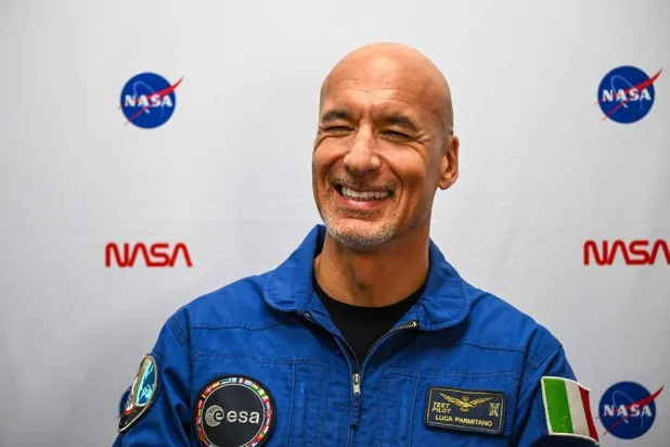 ESA (European Space Agency) astronaut pilot Luca Parmitano speaks during an interview after a press conference announcing announcing the crew for the Artemis III mission at NASA's Johnson Space Center in Houston, Texas, on June 9, 2026. (EPA)