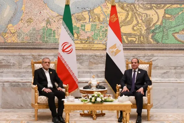 Egyptian President Abdel Fattah el-Sisi during his meeting with his Iranian counterpart in Cairo in December 2024 (Egyptian Presidency)