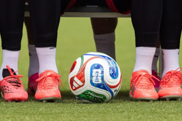 Soccer Football - FIFA World Cup 2026 - Germany Training - Wake Forest University, Winston-Salem, North Carolina, US - June 10, 2026 A football with the FIFA World Cup logo is pictured during training IMAGN IMAGES via Reuters/Scott Kinser 