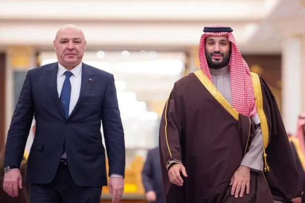 Saudi Crown Prince Mohammed bin Salman and Lebanese President Joseph Aoun at Al-Yamamah Palace in Riyadh, Nov. 3, 2025 (SPA)