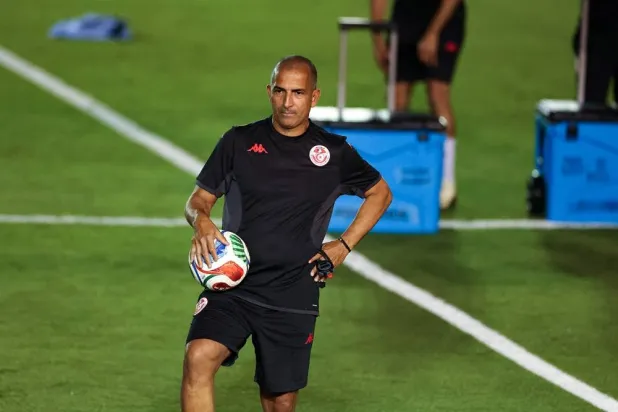 Tunisia's French head coach Sabri Lamouchi takes part in a training session at Rayados Training Center in Santiago, Nuevo Leon state, Mexico on June 9, 2026, ahead of the 2026 World Cup football tournament. (AFP) 