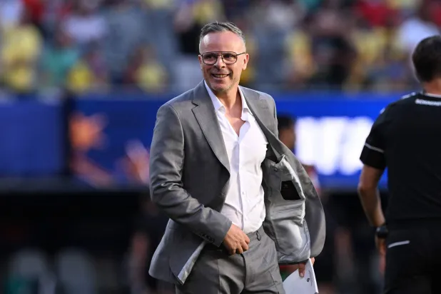 Morocco's head coach Mohamed Ouahbi gestures during the 2026 World Cup Group C football match between Brazil and Morocco at the New York/New Jersey Stadium in East Rutherford on June 13, 2026. (Photo by Jewel SAMAD / AFP)