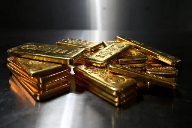 Gold bars of various values are stored in a safe deposit room in Munich, Germany, January 28, 2026. (Reuters)
