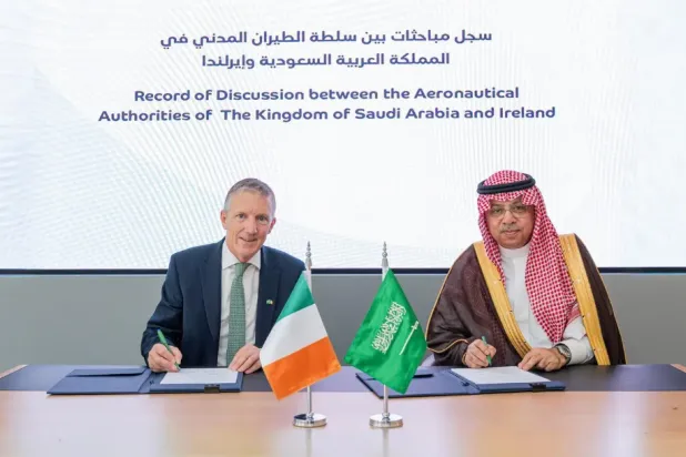 The record of discussions relates to air transport services between Saudi Arabia and Ireland - SPA