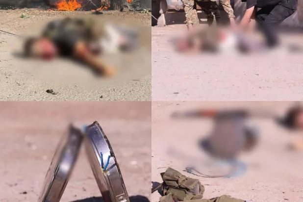 مشاهد من عملية الهجوم على مركز أمن سوري في الرقة السورية يوم الإثنين (الأمن الداخلي)