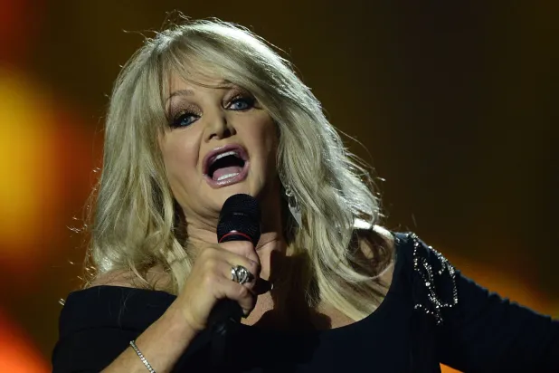 (FILES) Britain's Bonnie Tyler performs during the finals of the 2013 Eurovision Song Contest on May 18, 2013. (Photo by John MACDOUGALL / AFP)