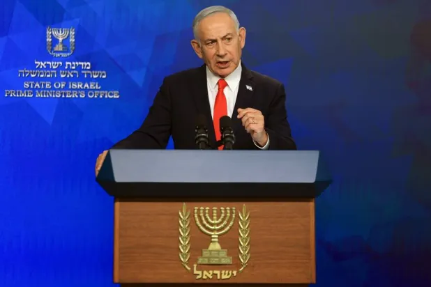 Israeli Prime Minister Benjamin Netanyahu holds a news conference in Jerusalem, 15 June 2026, following the announcement of a US-Iran mediated preliminary framework to end regional military hostilities. (EPA)