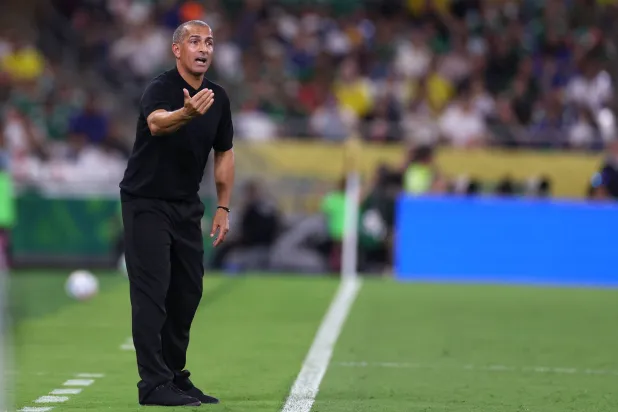 Tunisia's French head coach Sabri Lamouchi during the 2026 World Cup Group F football match between Sweden and Tunisia at the Monterrey Stadium in Guadalupe on June 14, 2026.  (Photo by Julio Cesar AGUILAR / AFP)