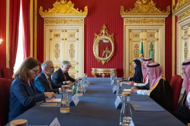 Lizbon'da Suudi Arabistan ve Portekiz dışişleri bakanları arasında yapılan resmi görüşmelerden, (SPA)