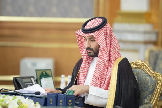 Prince Mohammed bin Salman bin Abdulaziz Al Saud, Crown Prince and Prime Minister, chairs the Cabinet session in Jeddah. (SPA)