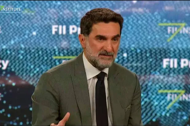 The Public Investment Fund governor addresses attendees at the summit in Rome, Italy. (Asharq Al-Awsat)