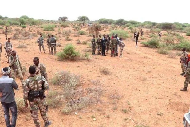 جنود من الجيش الصومالي في محافظة شبيلى السفلى (وكالة الأنباء الصومالية)