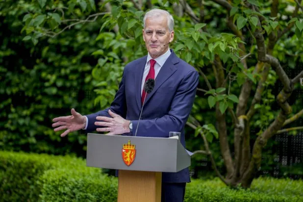 Norway's Prime Minister Jonas Gahr Store of the Labour Party speaks during the semi-annual summary press conference at the government's representative facilities in Parkveien, Oslo, Norway, 19 June 2026. (EPA)