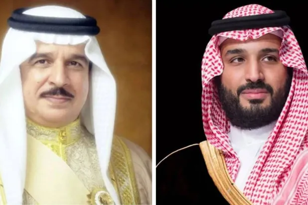 ولي العهد السعودي الأمير محمد بن سلمان والعاهل البحريني الملك حمد بن عيسى (واس)