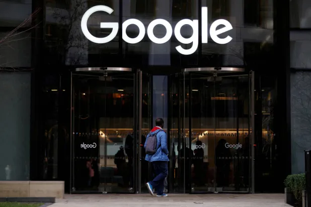 FILE PHOTO: The Google logo is pictured at the entrance to the Google offices in London, Britain January 18, 2019. REUTERS/Hannah McKay/File Photo/File Photo