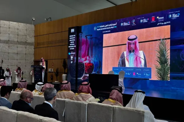 الرئيس التنفيذي لشركة «معارض الرياض» محمد الحسيني في افتتاح «أسبوع الرياض الدولي للصناعة 2026» (الشرق الأوسط)