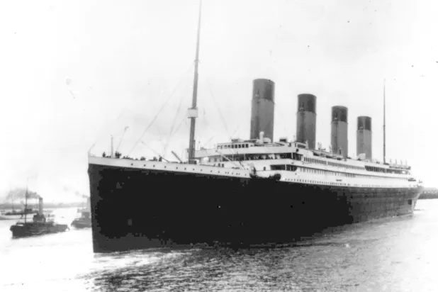FILE - The Titanic leaves Southampton, England, April 10, 1912, on her maiden voyage. (AP Photo, File)