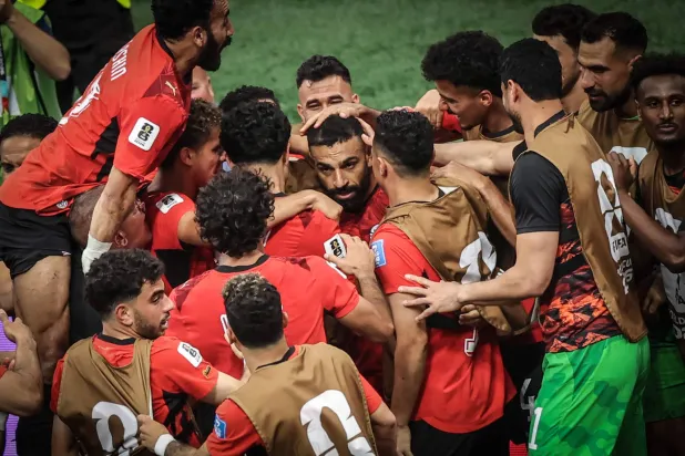 منتخب مصر يستعد لمواجهة إيران (أ.ف.ب)