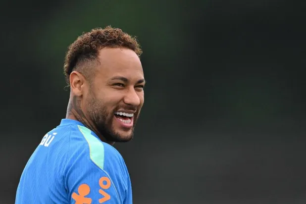  Brazil's forward #10 Neymar takes part in a training session at the Columbia Park Training Facility in Morristown, New Jersey on June 22, 2026, during the 2026 World Cup football tournament. (AFP) 