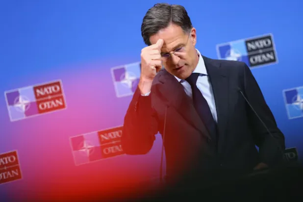 NATO Secretary General Mark Rutte holds a press conference ahead of a Defense Ministers meeting at the Alliance's headquarters in Brussels, Belgium June 17, 2026. REUTERS/Yves Herman