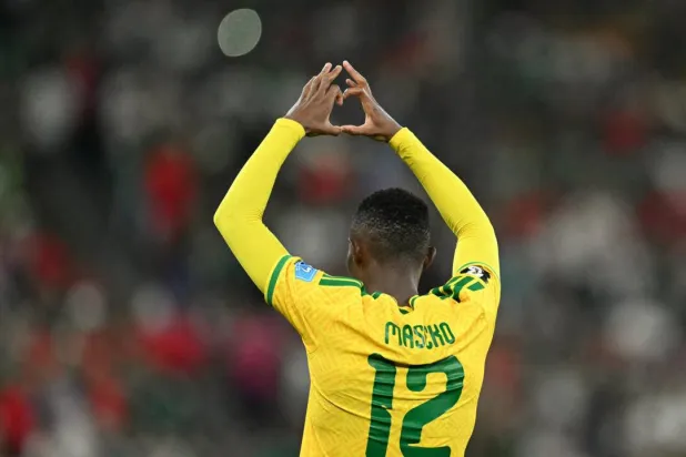 South Africa forward Thapelo Maseko celebrates scoring against South Korea in their World Cup Group A match. Yuri CORTEZ / AFP
